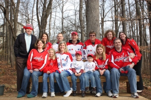 My awesome family, rocking the red.