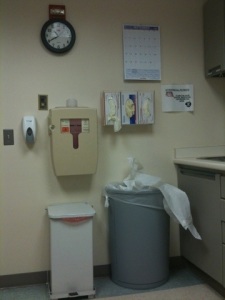 Note the clock: It says "Hey! Your appointment was an hour ago and you still haven't seen a doctor!"